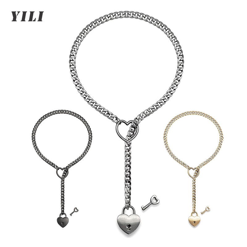Slip Chain Heart O-Ring Neckla - Chain Lock Combination 评论和价格