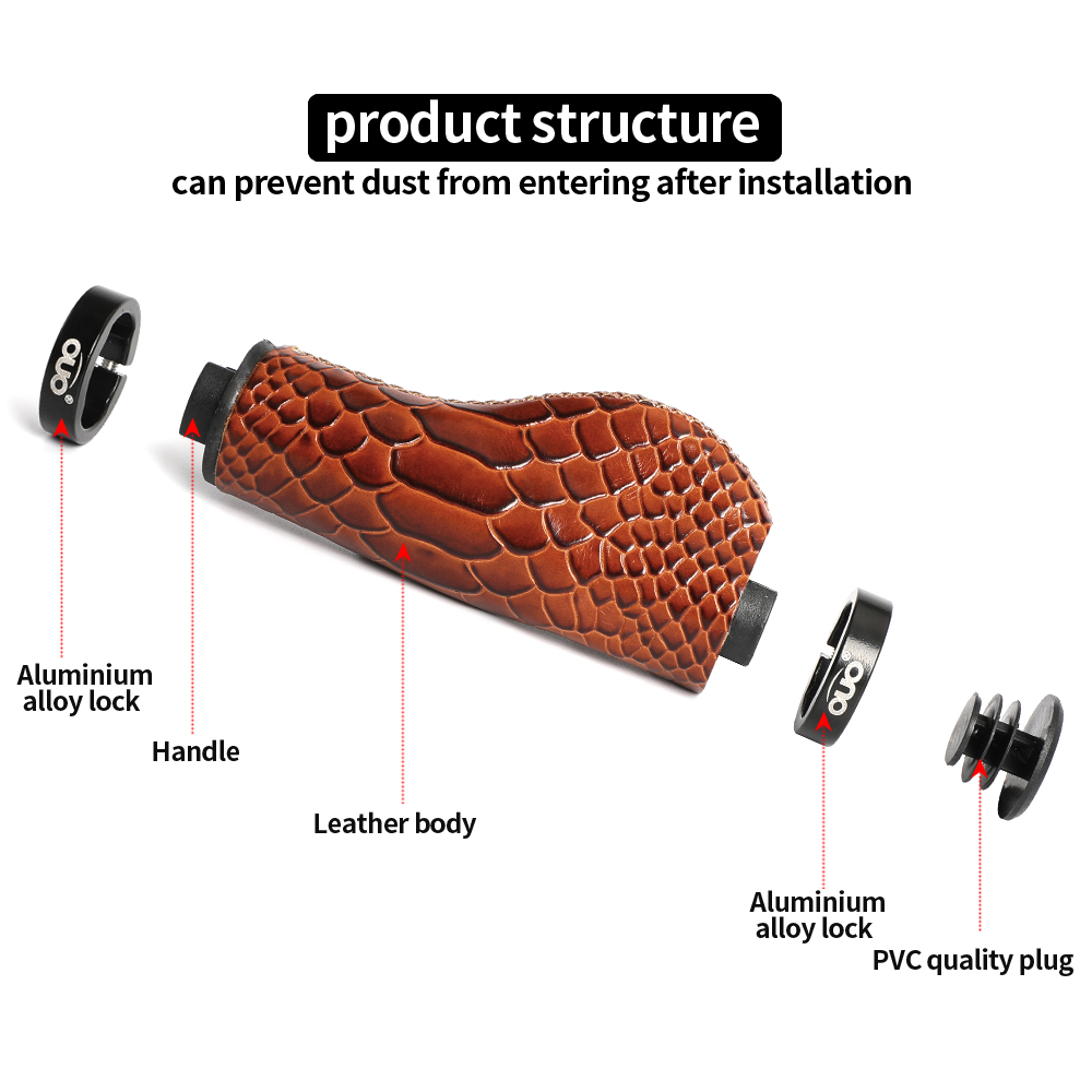 OUO Real Leather Bicycle Grips - Commuter Bike Lock 评论和价格